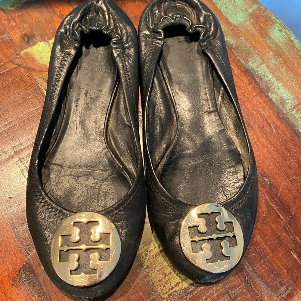 🔥 Tory Burch Black Ballet Flats Size 7.5